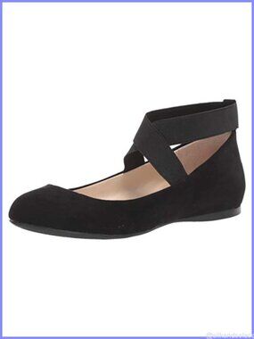 Women's Faux Suede Cross Strap Ballet Flats Memory Foam Slip-On Shoes